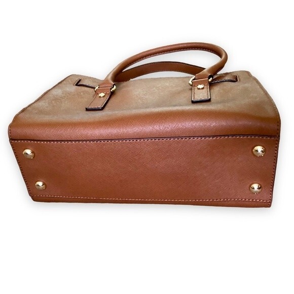 Michael Michael Kors Hamilton Saffiano Leather Medium Satchel Light Brown - Picture 5 of 14